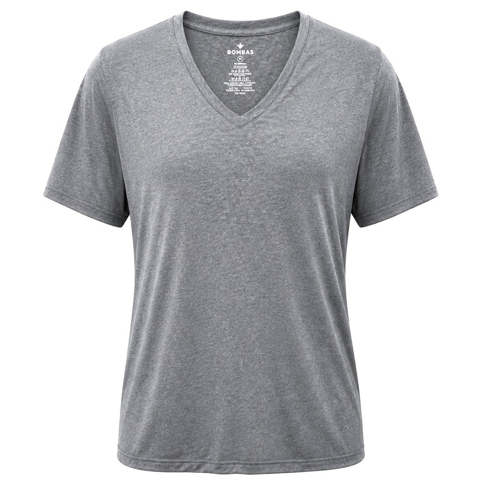 Bombas Bee Better Tee Women XL Grey V-Neck 100 % Pima Cotton Basics Quiet Luxury